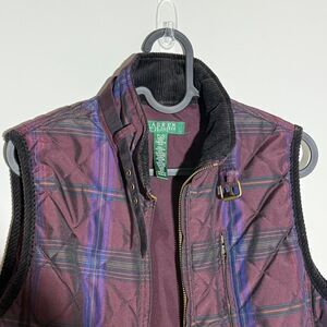 🍂 Vintage Y2K Ralph Lauren Corduroy Plaid Vest – Size L 🍂 RARE